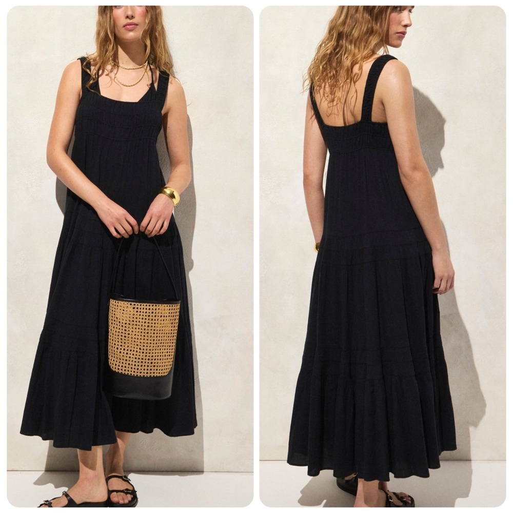 J. Crew Airy Gauze Tiered Maxi Dress